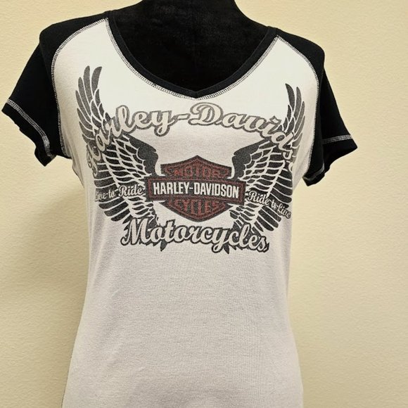 Harley-Davidson Tops - Vintage Harley Davidson Woman's V-Neck T